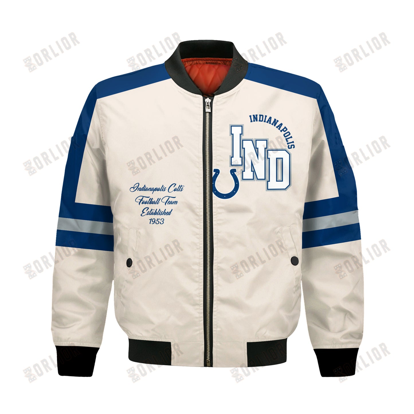 Indianapolis Colts Football Team 2024 -25 Feel The Power Bomber Jacket