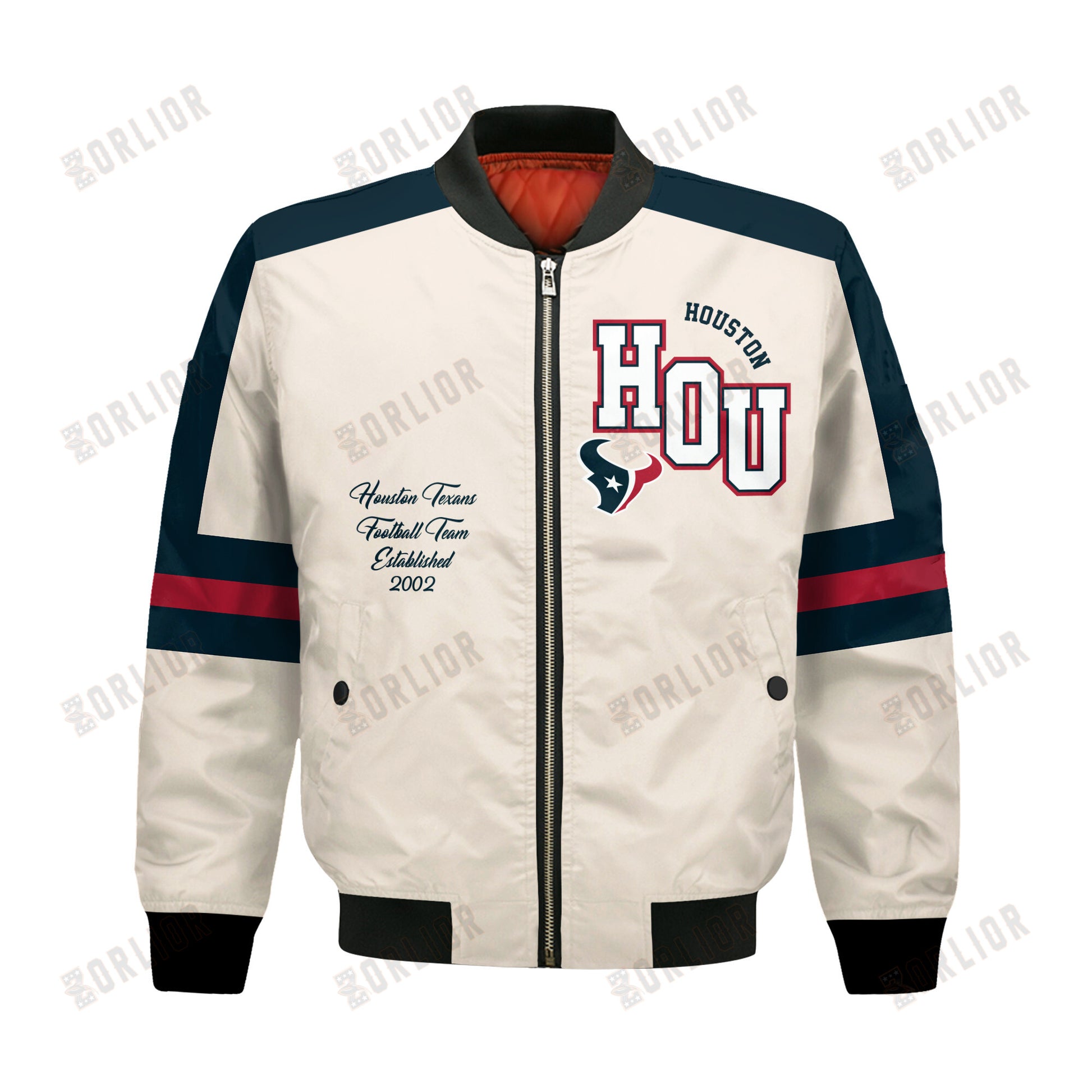 Houston Texans Football Team 2024 -25 Feel The Power Bomber Jacket