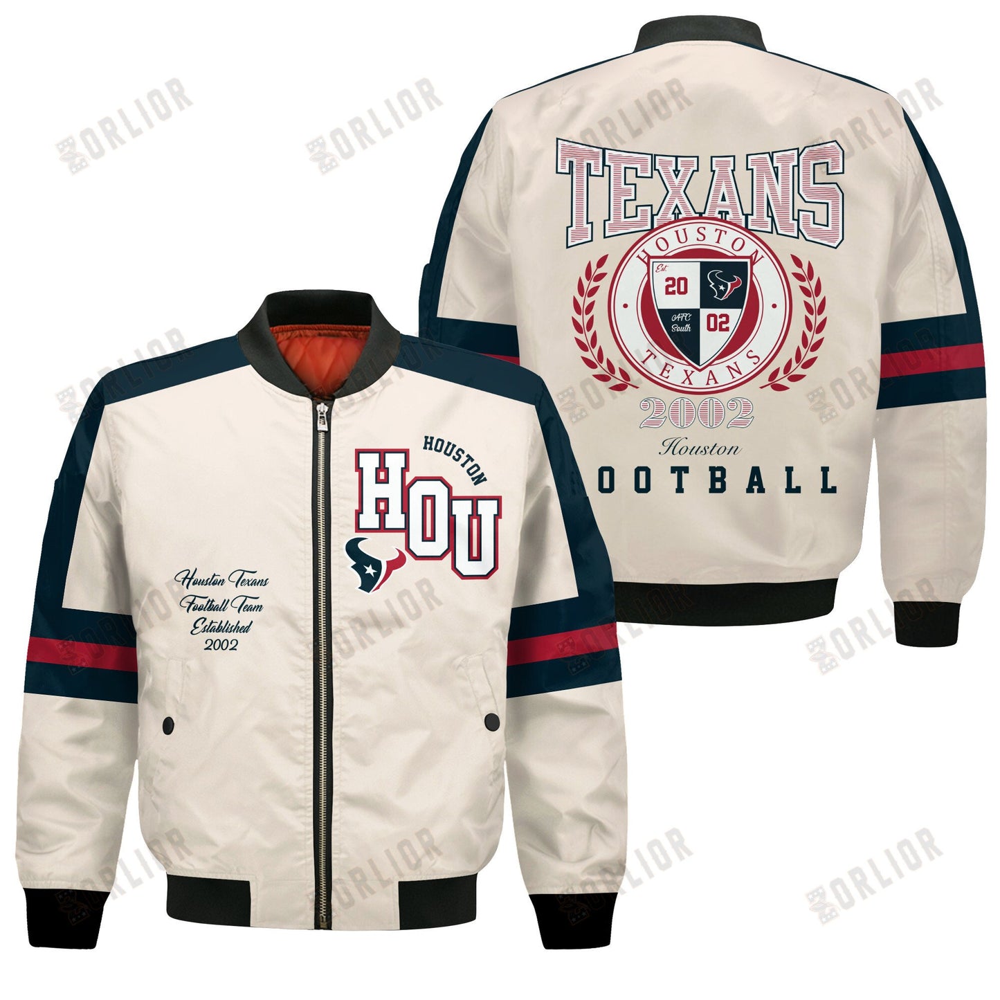 Houston Texans Football Team 2024 -25 Feel The Power Bomber Jacket