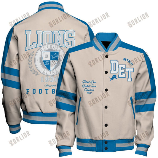 Detroit Lions Football Team 2024 -25 Feel The Power Unisex Varsity Jacket