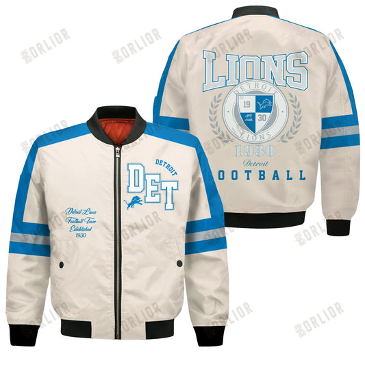 Detroit Lions Football Team 2024 -25 Feel The Power Bomber Jacket