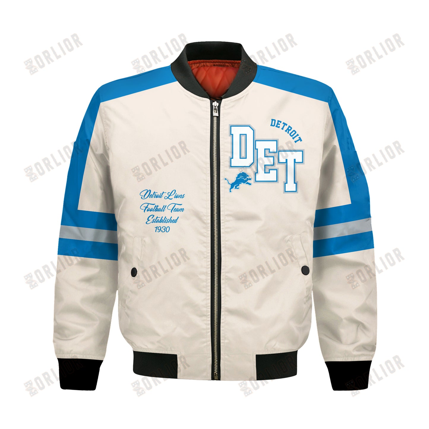 Detroit Lions Football Team 2024 -25 Feel The Power Bomber Jacket