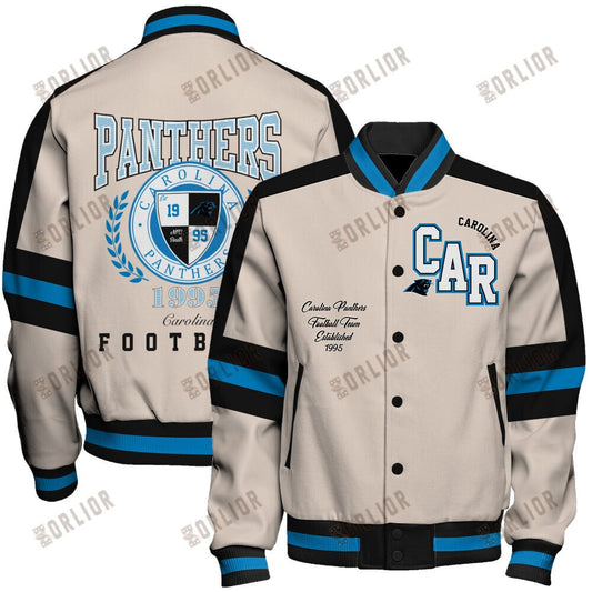 Carolina Panthers Football Team 2024 -25 Feel The Power Unisex Varsity Jacket