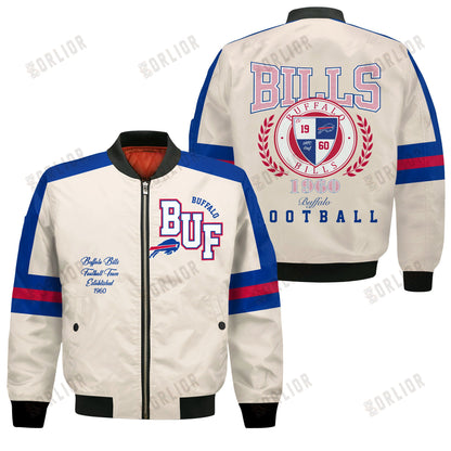 Buffalo Bills Football Team 2024 -25 Feel The Power Bomber Jacket