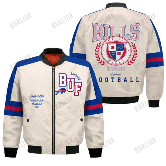 Buffalo Bills Football Team 2024 -25 Feel The Power Bomber Jacket