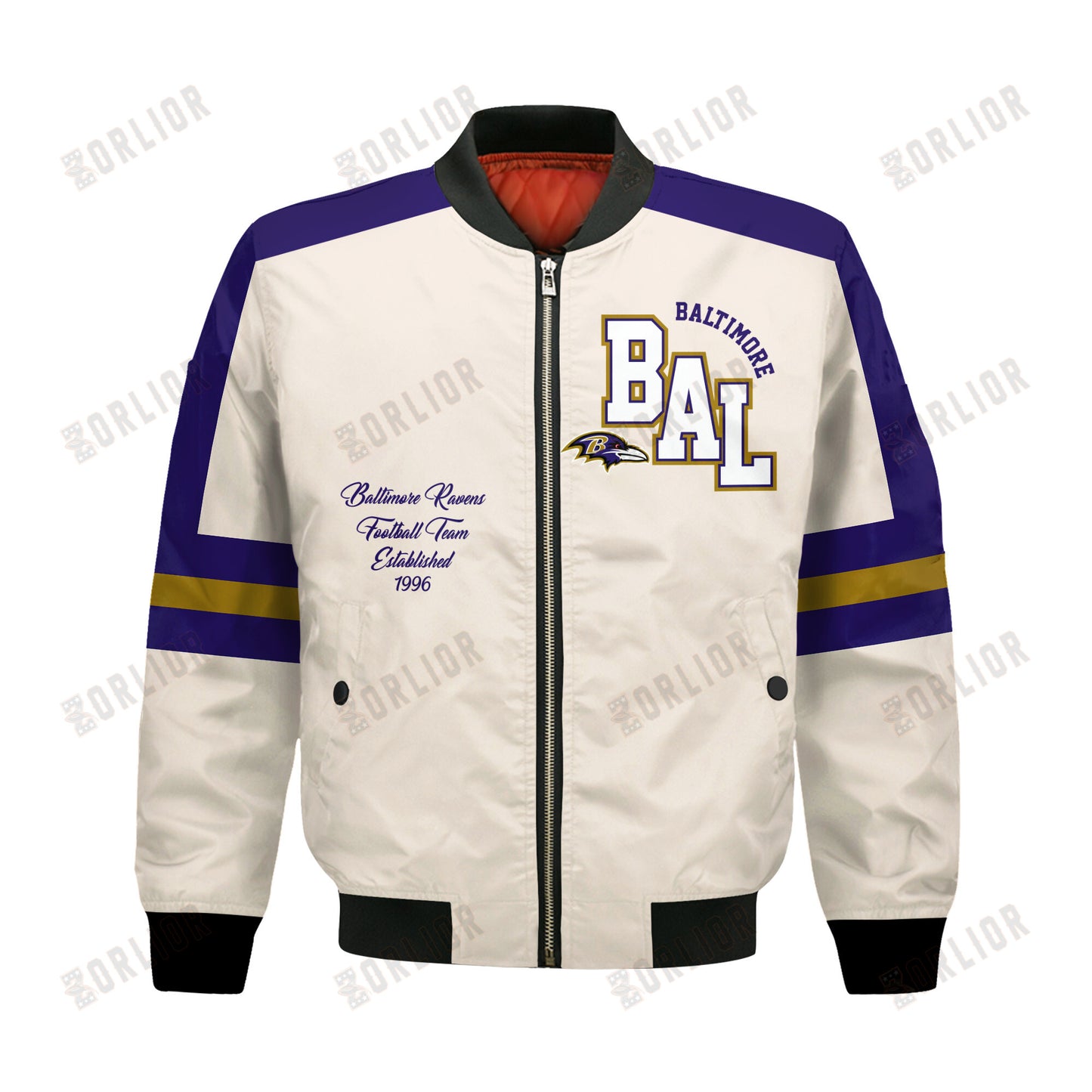 Baltimore Ravens Football Team 2024 -25 Feel The Power Bomber Jacket