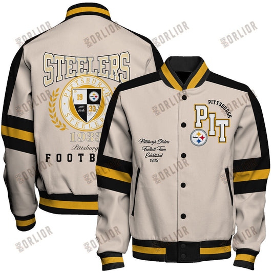Pittsburgh Steelers Football Team 2024 -25 Feel The Power Unisex Varsity Jacket