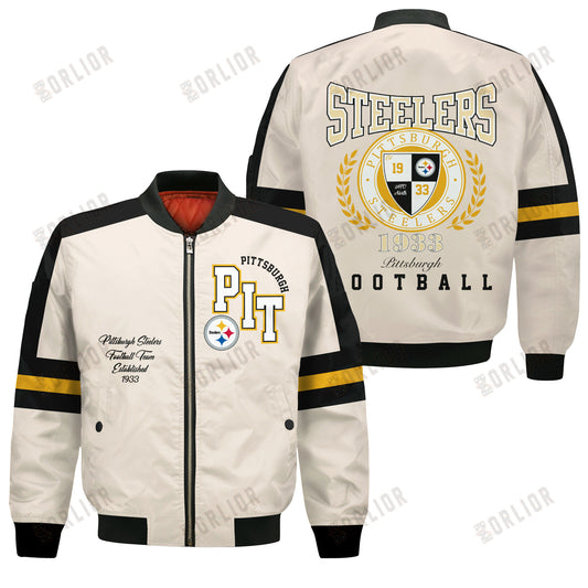 Pittsburgh Steelers Football Team 2024 -25 Feel The Power Bomber Jacket