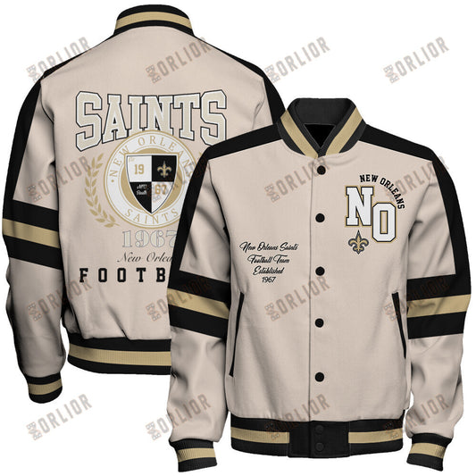 New Orleans Saints Football Team 2024 -25 Feel The Power Unisex Varsity Jacket