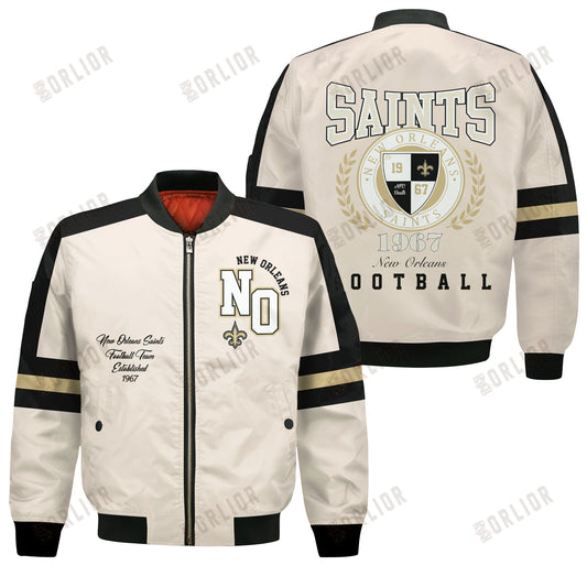New Orleans Saints Football Team 2024 -25 Feel The Power Bomber Jacket
