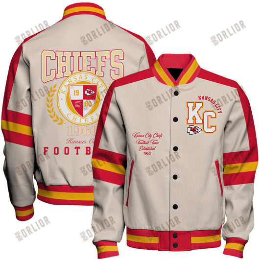 Kansas City Chiefs Football Team 2024 -25 Feel The Power Unisex Varsity Jacket