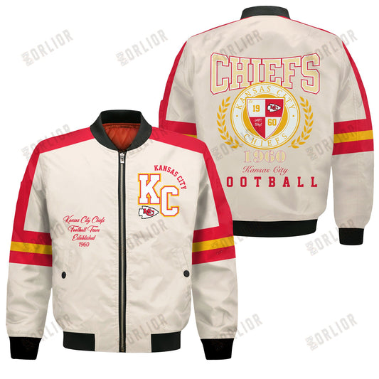 Kansas City Chiefs Football Team 2024 -25 Feel The Power Bomber Jacket