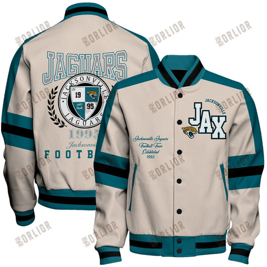 Jacksonville Jaguars Football Team 2024 -25 Feel The Power Unisex Varsity Jacket