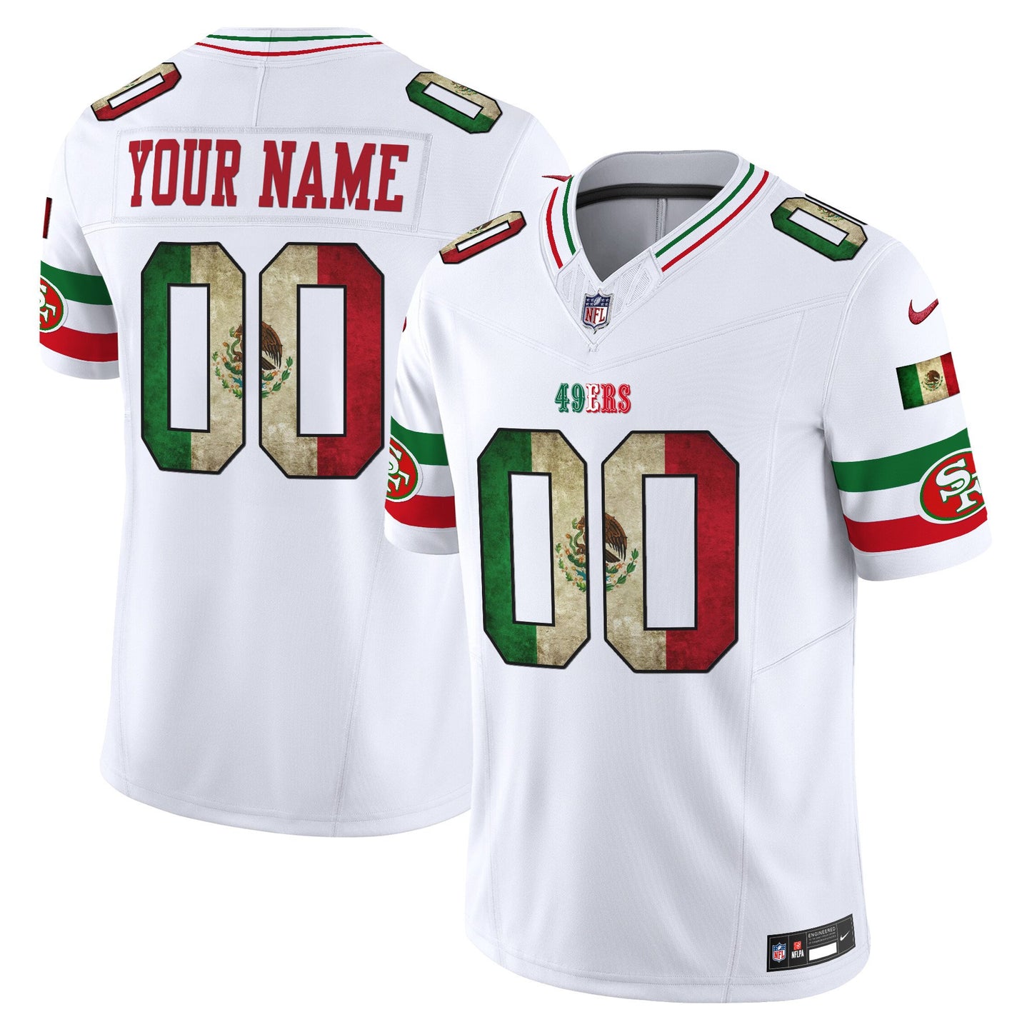 49ers Mexico Vapor Limited Custom Jersey V4 - All Stitched