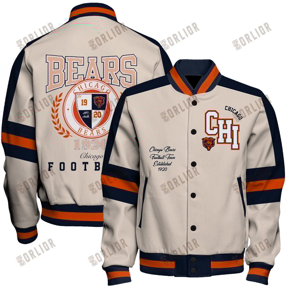 Chicago Bears Football Team 2024 -25 Feel The Power Unisex Varsity Jacket
