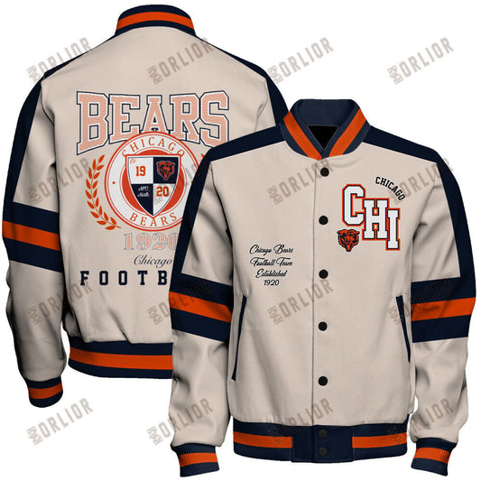 Chicago Bears Football Team 2024 -25 Feel The Power Unisex Varsity Jacket
