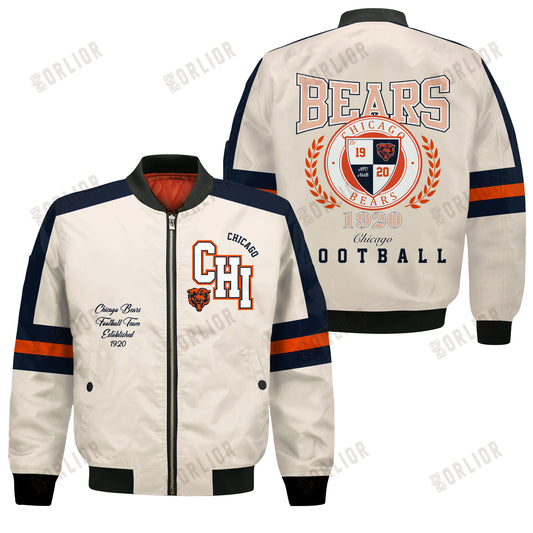 Chicago Bears Football Team 2024 -25 Feel The Power Bomber Jacket