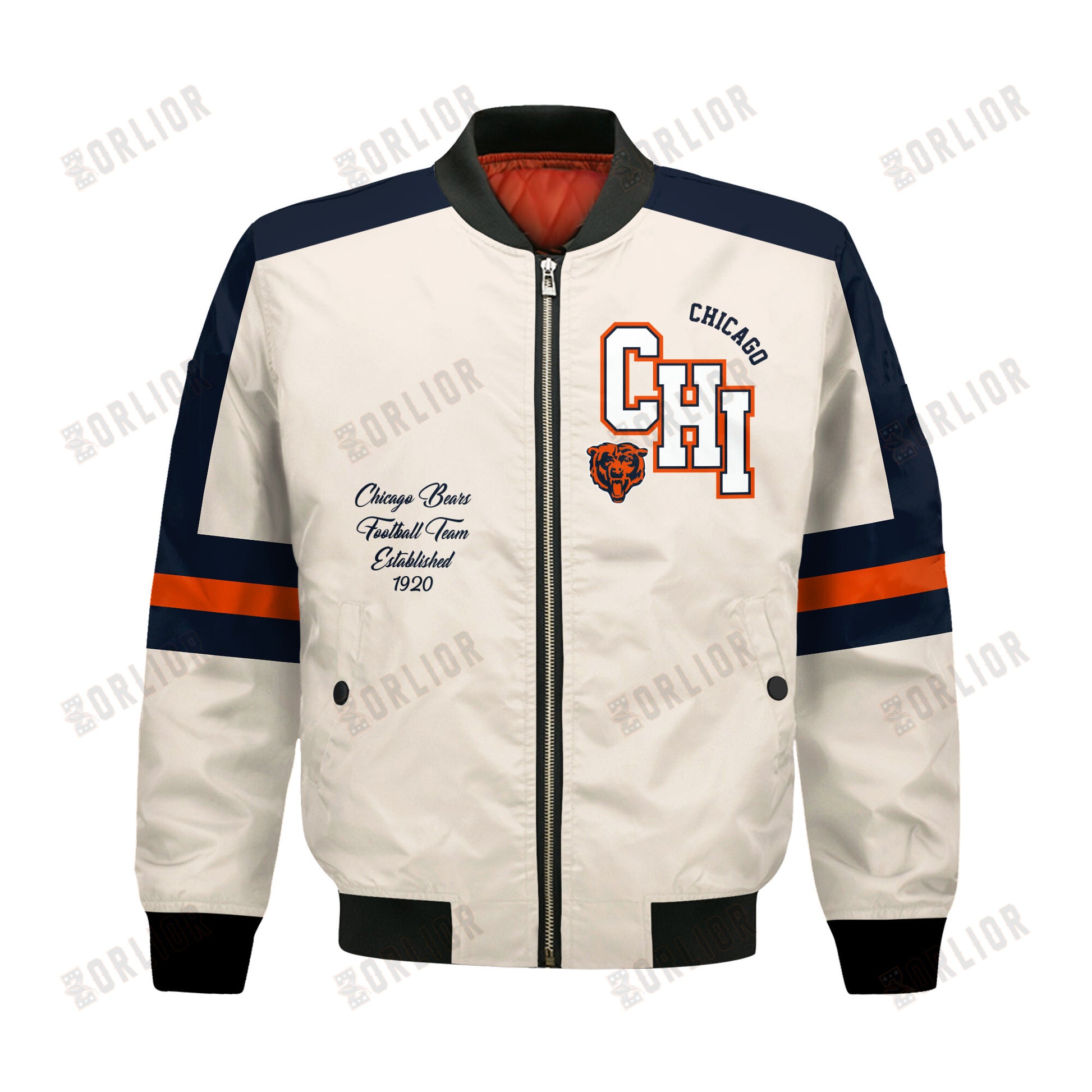 Chicago Bears Football Team 2024 -25 Feel The Power Bomber Jacket