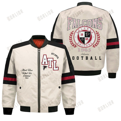 Atlanta Falcons Football Team 2024 -25 Feel The Power Bomber Jacket