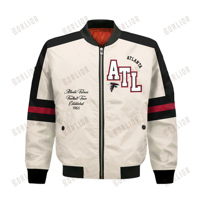 Atlanta Falcons Football Team 2024 -25 Feel The Power Bomber Jacket