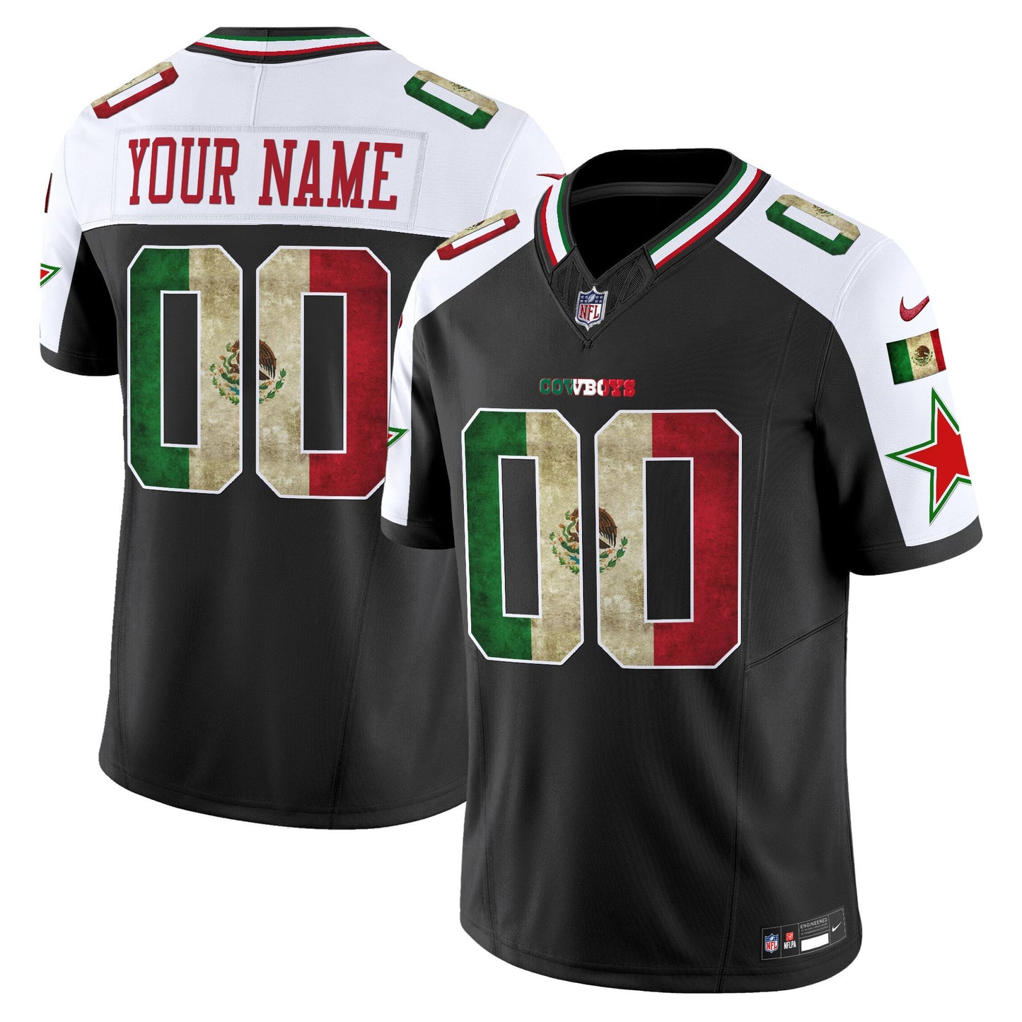 Dallas Cowboys Mexico Vapor Limited Custom Jersey V3 - All Stitched