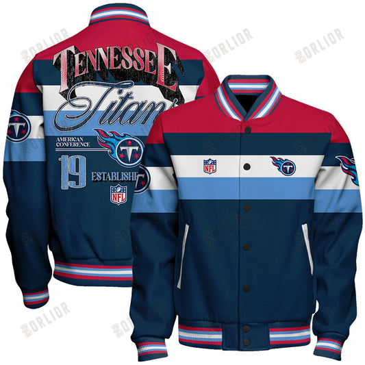 Tennessee Titans Football Team 2024 -25 Fire Burning Opponents Unisex Varsity Jacket