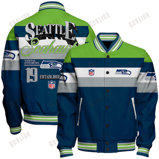 Seattle Seahawks Football Team 2024 -25 Fire Burning Opponents Unisex Varsity Jacket