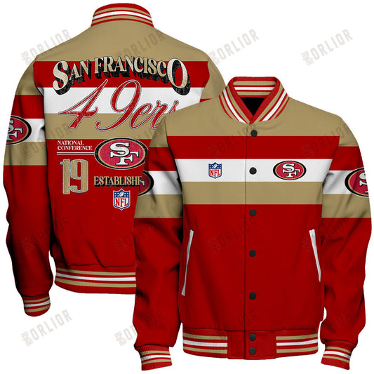 San Francisco 49ers Football Team 2024 -25 Fire Burning Opponents Unisex Varsity Jacket