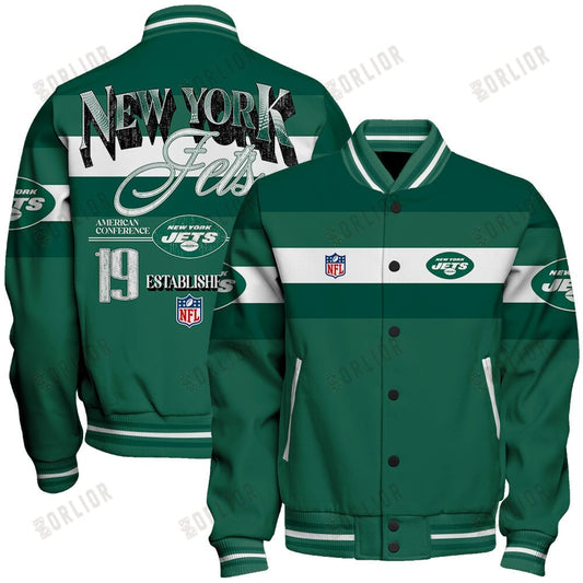 New York Jets Football Team 2024 -25 Fire Burning Opponents Unisex Varsity Jacket
