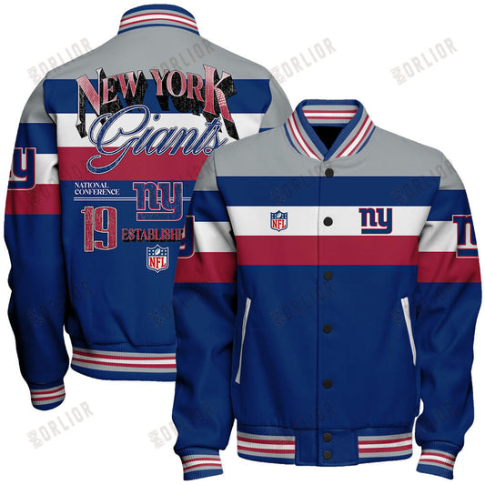 New York Giants Football Team 2024 -25 Fire Burning Opponents Unisex Varsity Jacket