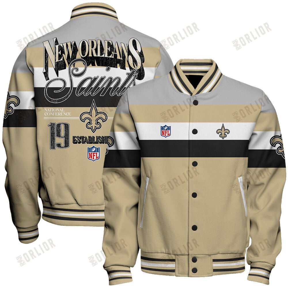 New Orleans Saints Football Team 2024 -25 Fire Burning Opponents Unisex Varsity Jacket