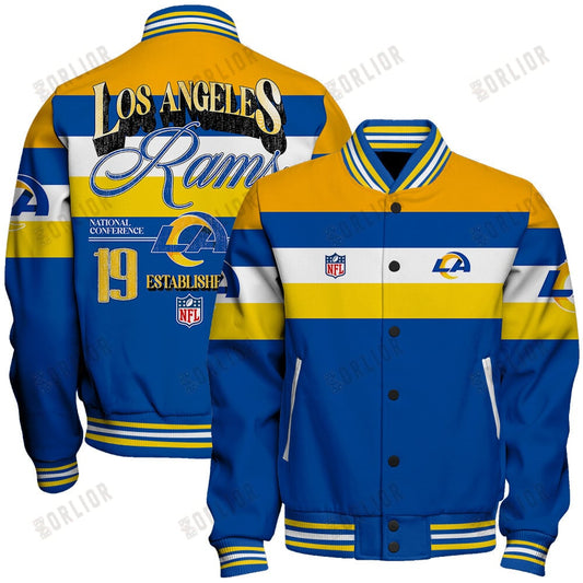 Los Angeles Rams Football Team 2024 -25 Fire Burning Opponents Unisex Varsity Jacket