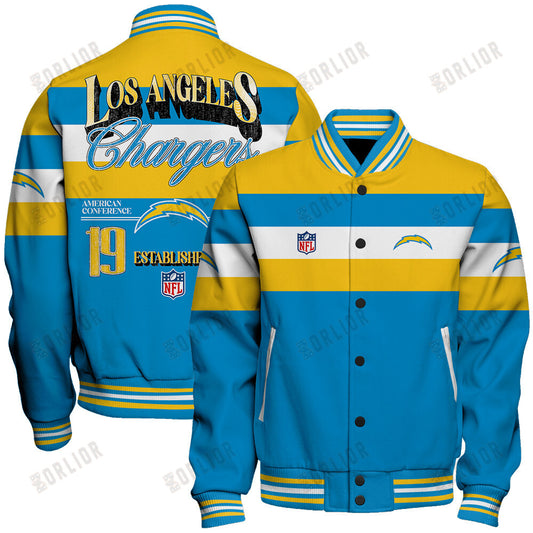 Los Angeles Chargers Football Team 2024 -25 Fire Burning Opponents Unisex Varsity Jacket