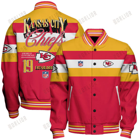 Kansas City Chiefs Football Team 2024 -25 Fire Burning Opponents Unisex Varsity Jacket