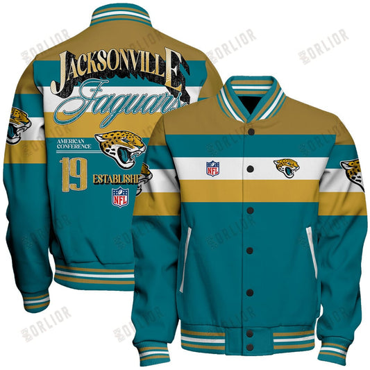Jacksonville Jaguars Football Team 2024 -25 Fire Burning Opponents Unisex Varsity Jacket