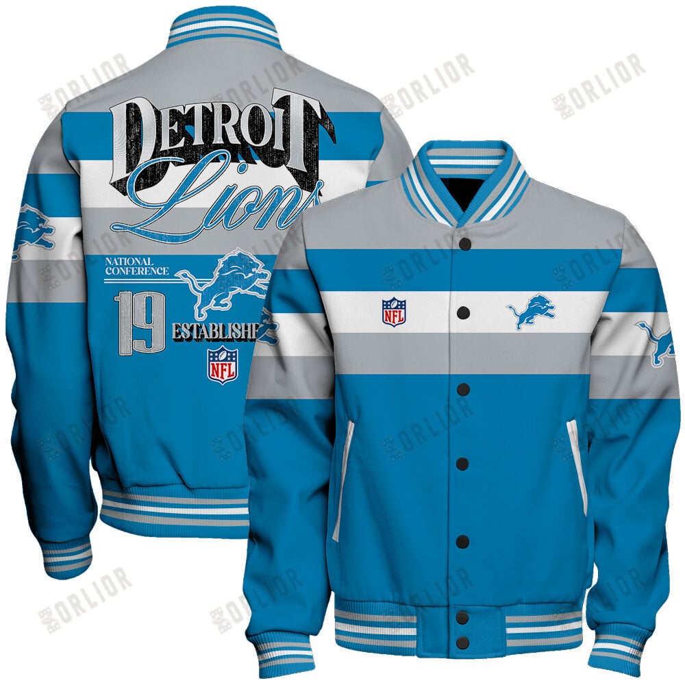 Detroit Lions Football Team 2024 -25 Fire Burning Opponents Unisex Varsity Jacket