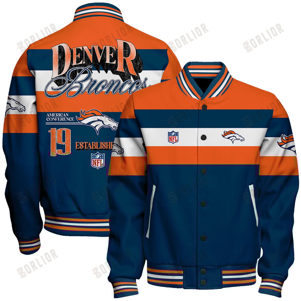 Denver Broncos Football Team 2024 -25 Fire Burning Opponents Unisex Varsity Jacket