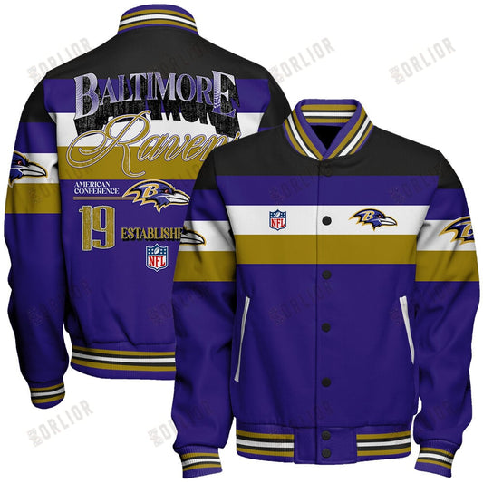 Baltimore Ravens Football Team 2024 -25 Fire Burning Opponents Unisex Varsity Jacket