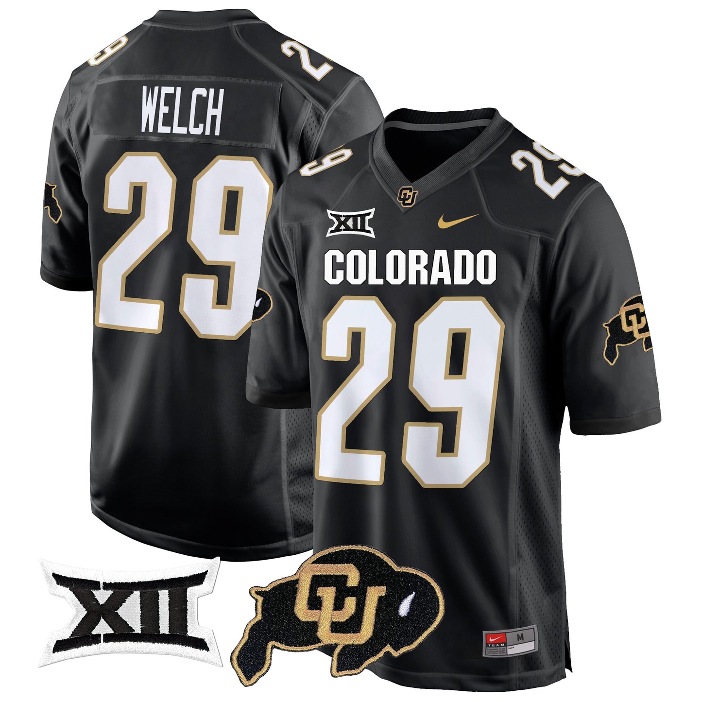 Colorado Buffaloes Big 12 XII Patch Game Jersey V2 - All Stitched