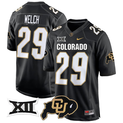 Colorado Buffaloes Big 12 XII Patch Game Jersey V2 - All Stitched