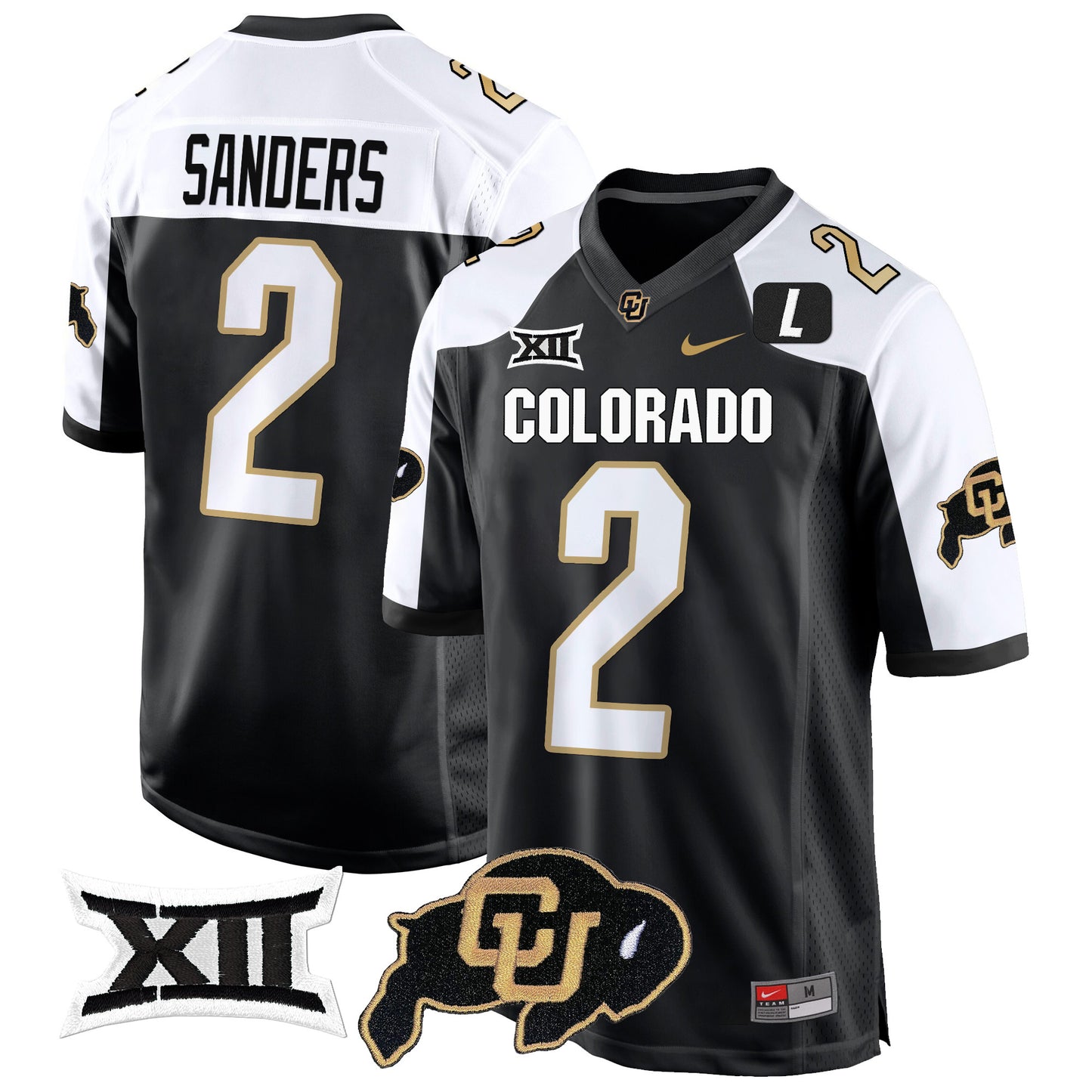 Colorado Buffaloes Big 12 XII Patch Game Jersey V2 - All Stitched