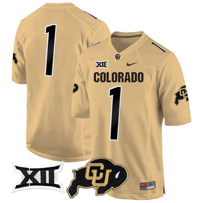 Colorado Buffaloes Big 12 XII Patch Game Jersey V2 - All Stitched