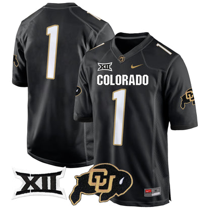 Colorado Buffaloes Big 12 XII Patch Game Jersey V2 - All Stitched