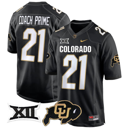 Colorado Buffaloes Big 12 XII Patch Game Jersey V2 - All Stitched