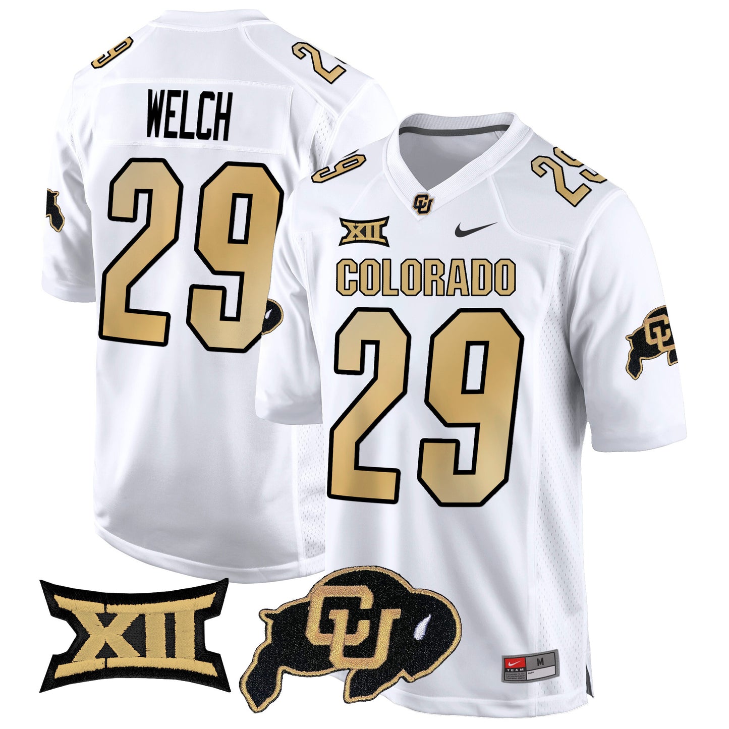 Colorado Buffaloes Big 12 XII Patch Game Jersey V2 - All Stitched