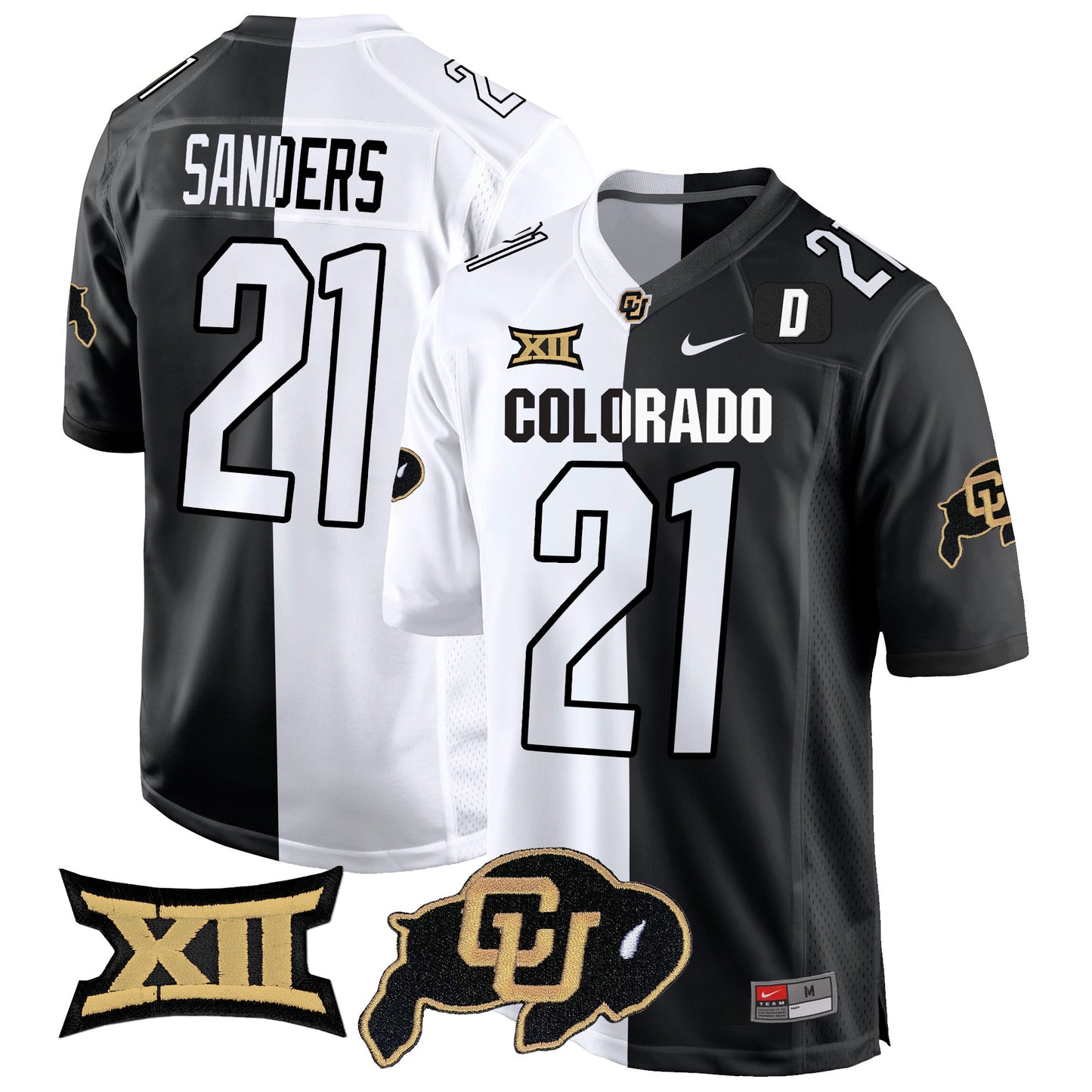 Colorado Buffaloes Big 12 XII Patch Game Jersey V2 - All Stitched