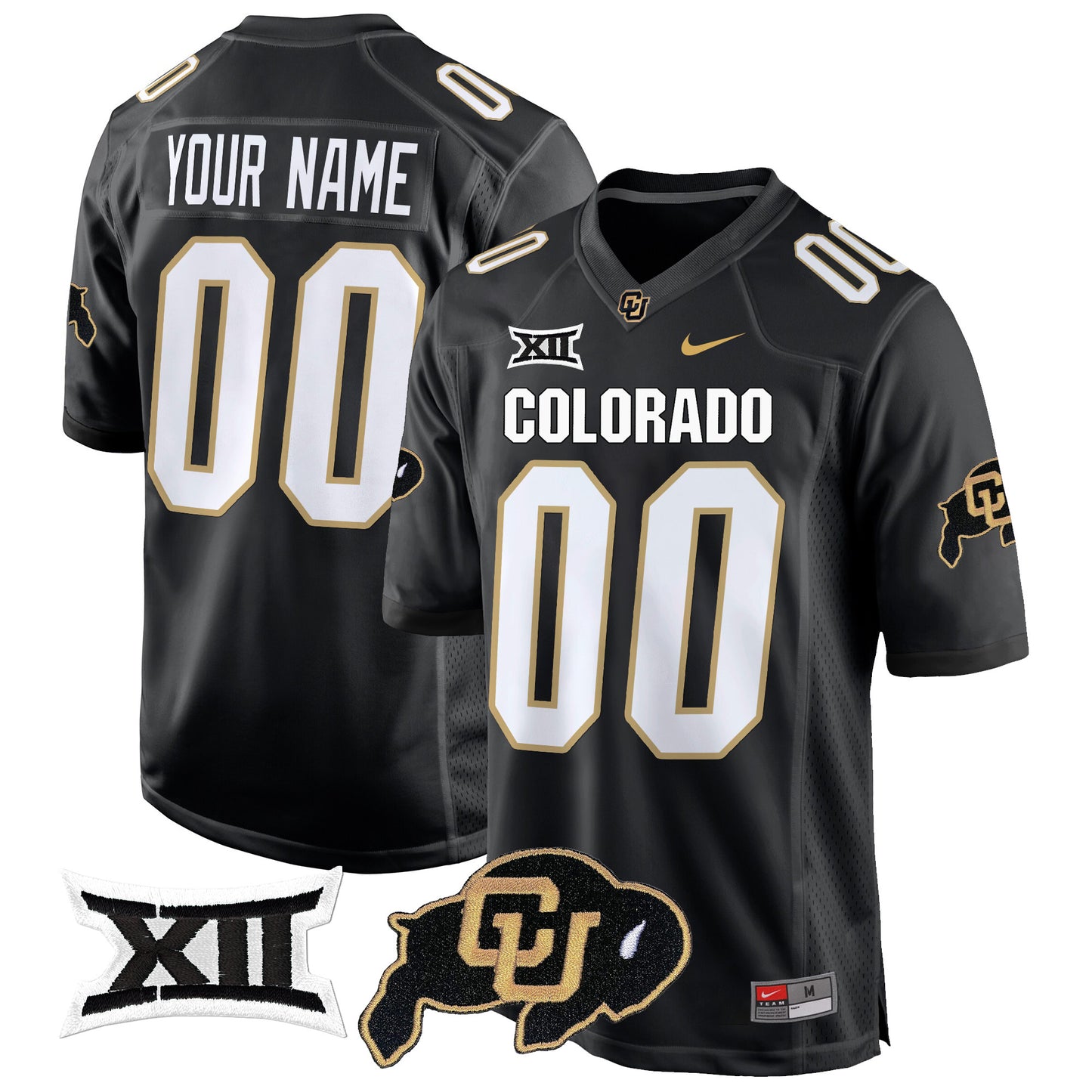 Colorado Buffaloes Big 12 XII Patch Game Custom Jersey V2 - All Stitched