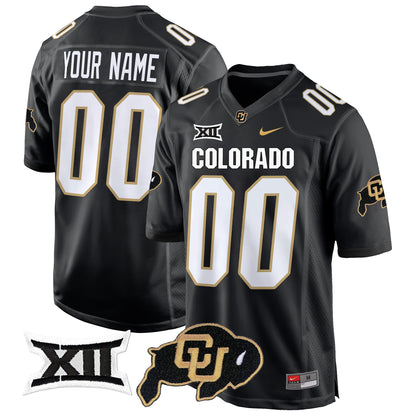 Colorado Buffaloes Big 12 XII Patch Game Custom Jersey V2 - All Stitched