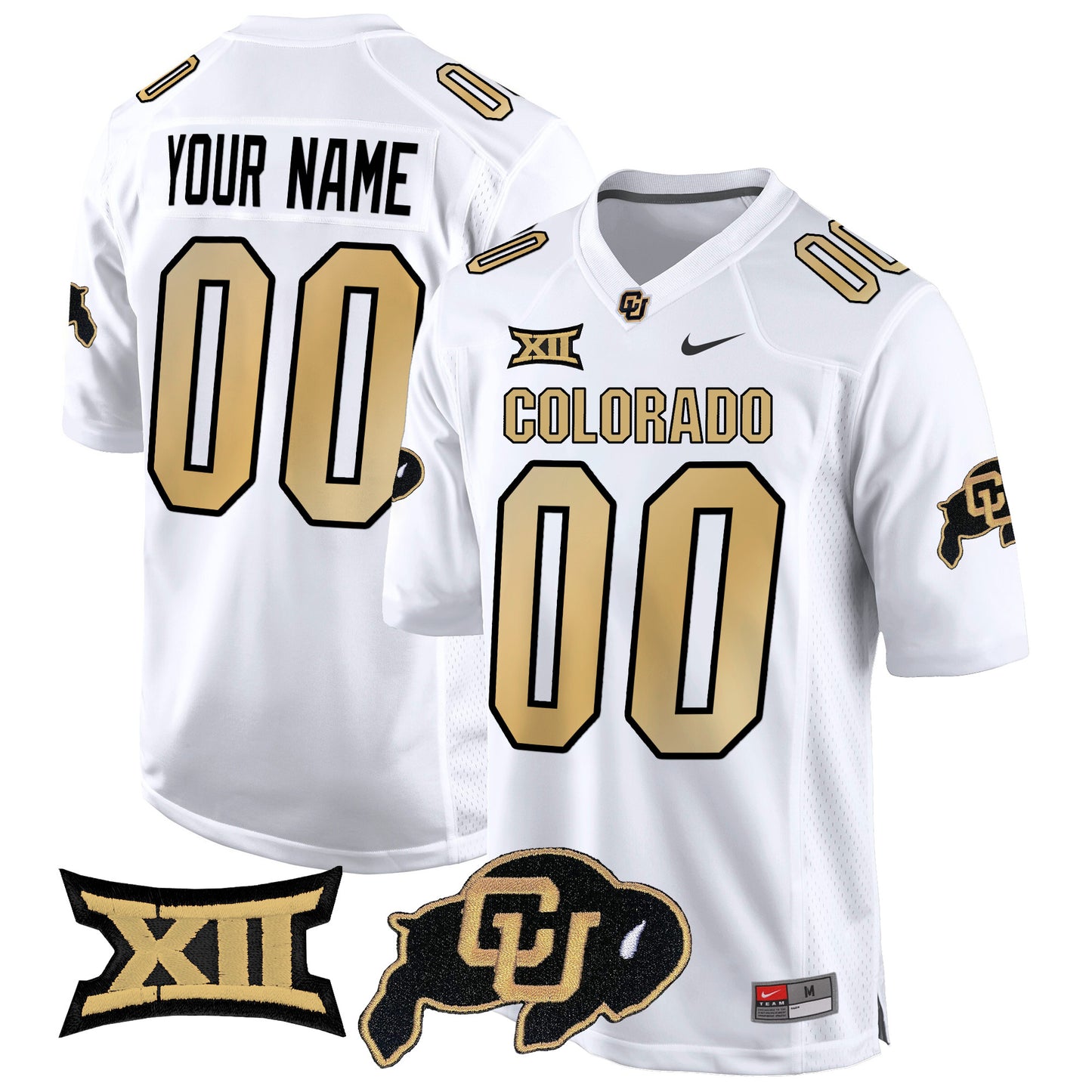 Colorado Buffaloes Big 12 XII Patch Game Custom Jersey V2 - All Stitched