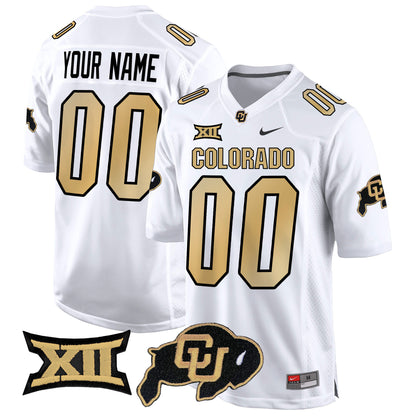 Colorado Buffaloes Big 12 XII Patch Game Custom Jersey V2 - All Stitched